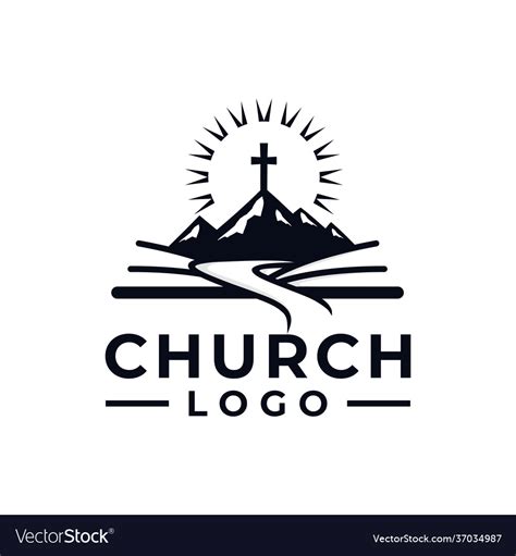 Church Logo Design Inspiration Idea Concept Vector Image