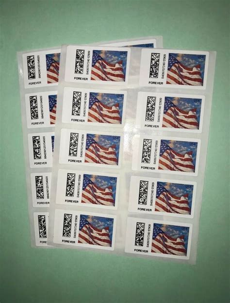 20 Usps Usa Forever Stamps American Flag Flat Sheet Forever Stamps