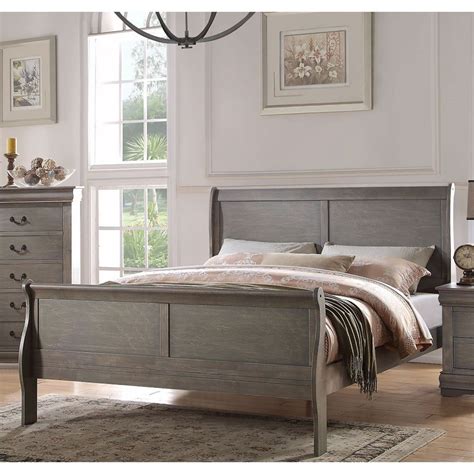 Modernluxe Wood Queen Platform Bed Sleigh Bed With Headboard And