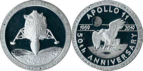 1 Oz Silver North American Mint Apollo 11 Eagle Landing United