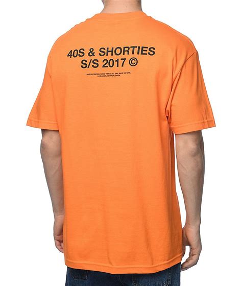 40s Shorties General Logo Orange T Shirt Zumiez Orange Streetwear