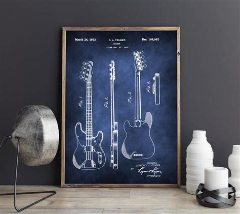 Fender Gitarre Poster Gitarre Kunstdruck Fender Bass Gitarre Etsy De