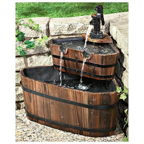 Pin by Kyle Kinderman on Wine Barrel | Barrel fountain, Water fountains