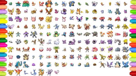 Coloring all Generation 1 Pokemon - Pokemon coloring book ... Eeveelution eevee evolutions coloring pages printable and coloring book to print for free.