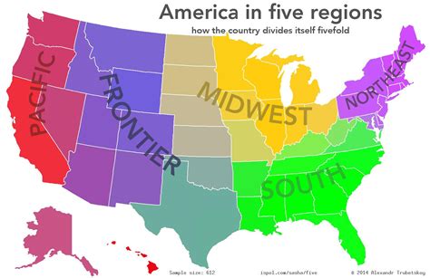 Usa Regioner Kort Usa Kort Regioner Nordamerika Nordamerika