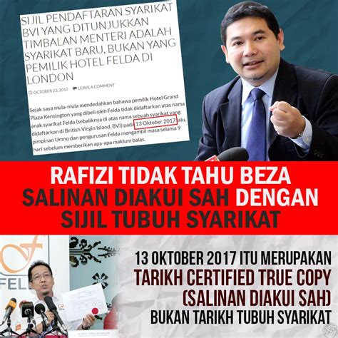 Public will no longer need to go to ssm offices to obtain documents with ctc stamp. KL CHRONICLE: Bodoh punya Rafizi, certified true copy dan ...