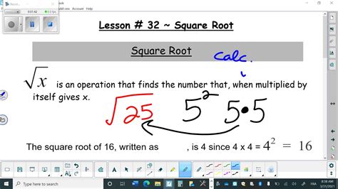 Lesson 32 Square Root Youtube