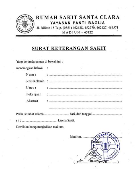 Surat Izin Dokter Kosong Pdf Homecare Riset