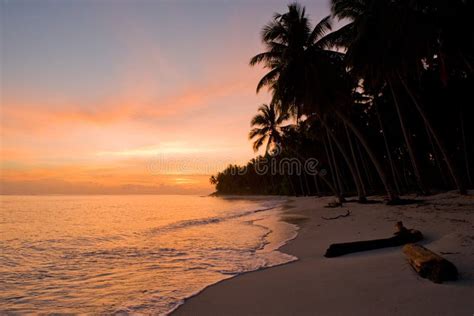 The Beach On The Tropical Island Dawn Indonesia Indian Ocean Stock