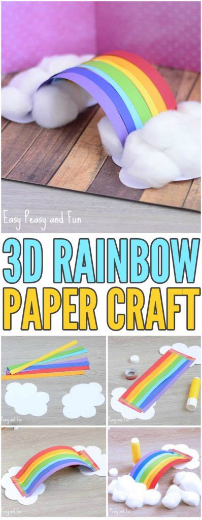 Simple 3d Rainbow Paper Craft Easy Peasy And Fun