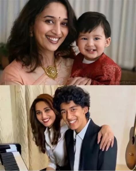 Madhuri Dixit Nenes Then And Now Picture With Elder Son Arin Nene