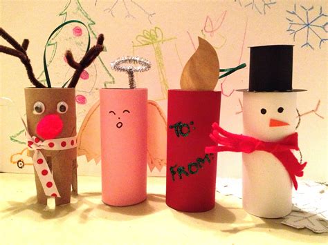 art co op project toilet paper roll characters reindeer angel snowman candle can add