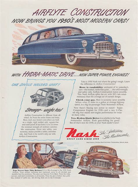 Airflyte Construction And Hydra Matic Drive Nash Statesman Ambassador