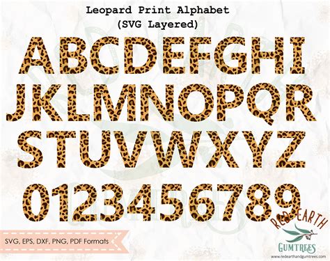 Leopard Print Letters Alphabet Svgcheetah Letters Alphabet Svgpng By