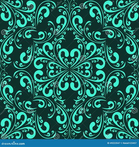 Turquoise Seamless Floral Pattern