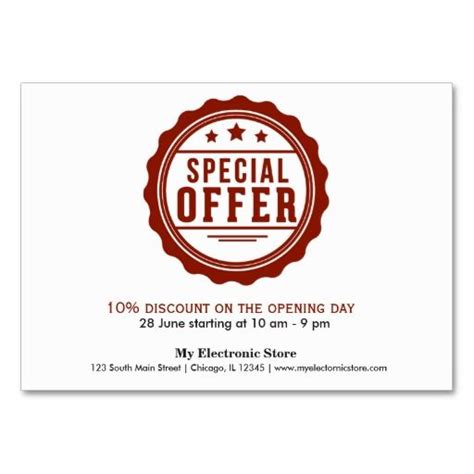 Special Offer Business Card Template Zazzle Business Card Template