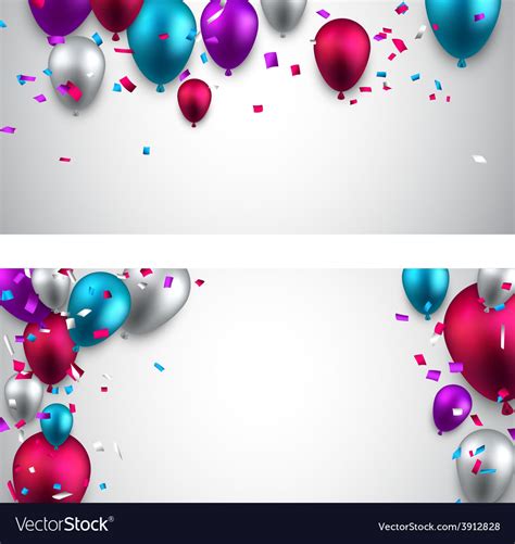 Celebrate Banners With Balloons Royalty Free Vector Image