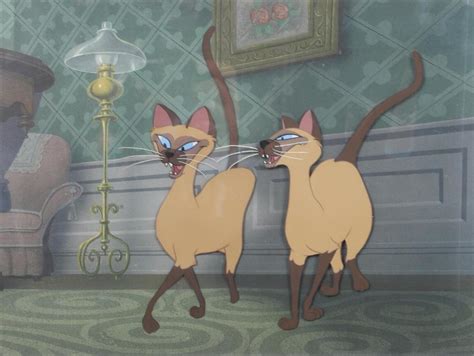 At Auction Lady And The Tramp Production Cel Depicting The Siamese Cats Si And Am From Walt