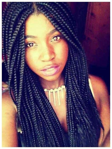 Middle Part With Box Braids Naturalhairprotectivebraids Click The