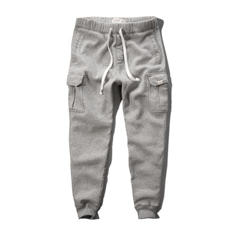 abercrombie and fitch aandf cargo jogger sweatpants in gray for men lyst