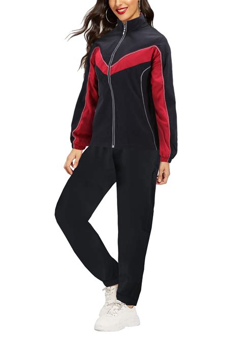Womens Casual Jogger Gym Fitness Running Working Out Straight Leg Tracksuit Set Black L