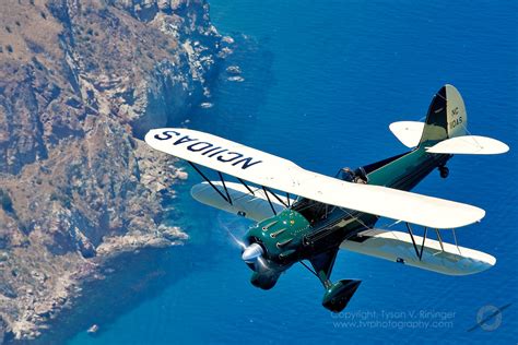 Waco Classic Ymf Biplane Over Santa Catalina Island Tyson V Rininger
