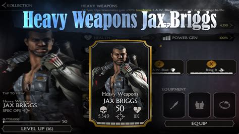 heavy weapons jax briggs mortal kombat x mkx 1 3 ios android gameplay youtube