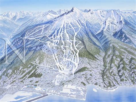Revelstoke Canada James Niehues Map Artist Ski Maps Regional