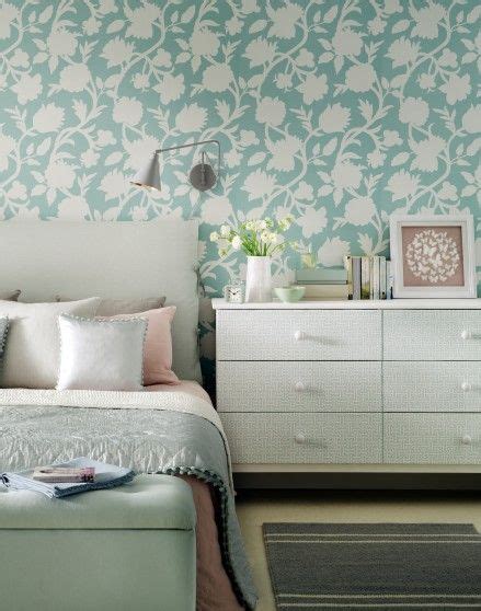 Traditional Bedroom With Green Floral Wallpaper The Room Edit
