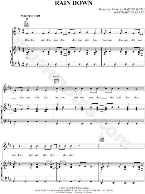 Opens in singapore islandwide on 30th october 2008! Delirious? "Rain Down" Sheet Music in D Major - Download ...