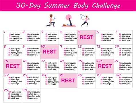 30 Day Summer Body Challenge + Free Printable Workout Schedule | Summer