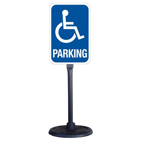 Portable Stanchion Wreflect Handicapped Parking Sign 12x18 Carlton