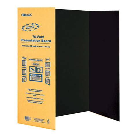 Bazic Trifold Presentation Board 36 X 48 Black Tri Fold Corrugated