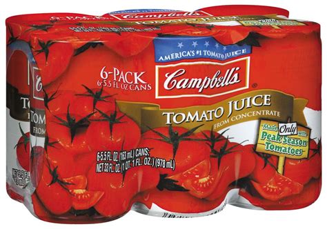Campbells Tomato Juice Pack Ph