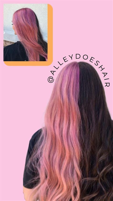 Half Pink Half Brown Hair Color Rose Gold Hair Hair Styles Pastel