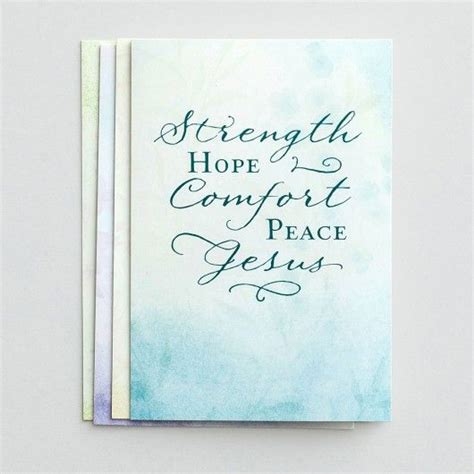 Strength Hope Comfort Peace Jesus Sympathy Card Sympathy Card Sayings