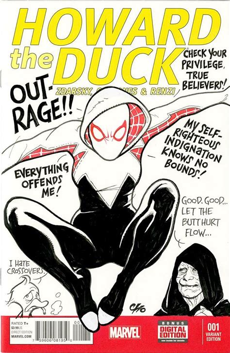 Spider Gwen Outrage Sketch Cover By Frank Cho Frank Cho Comics