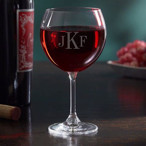 Monogrammed Red Wine Glass 19 Oz