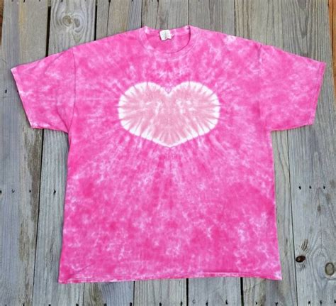 Womens Bright Pink Heart Tie Dye T Shirt S M L Xl Xxl Etsy