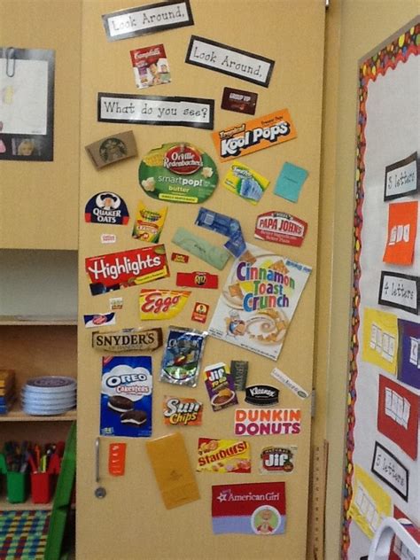 The Kindergarten Classrooms Have Created Environmental Print Word Walls