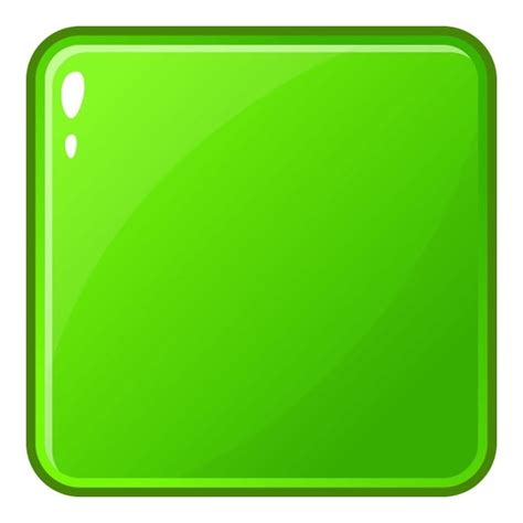 Green Glossy Button Icon Cartoon Style Button Icons Style Icons