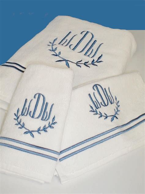 Custom Embroidered Luxury Monogrammed Bath Towels Personalized Bath