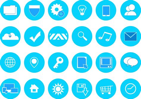 Modern Blue Icons Set Png Icons In Packs Svg Download Free Icons And