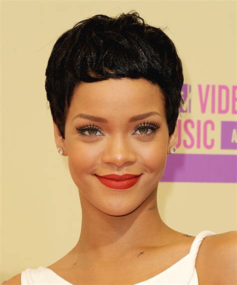 Rihanna Black Feminine Pixie Haircut