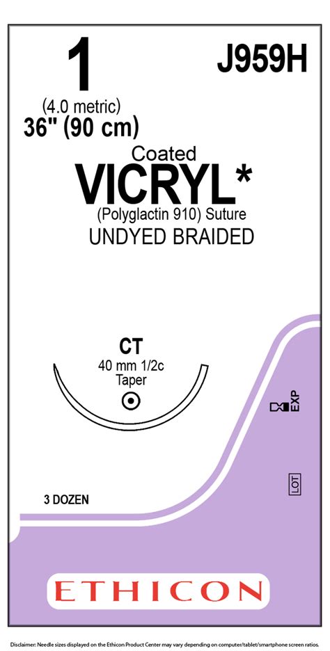 Ethicon J959h Coated Vicryl Polyglactin 910 Suture