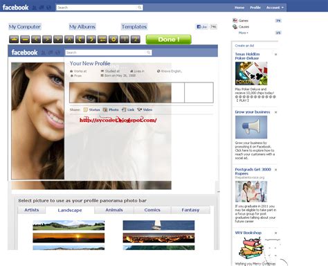 Create Your Own Facebook Profile Photo Theme Templates Syconet Geek