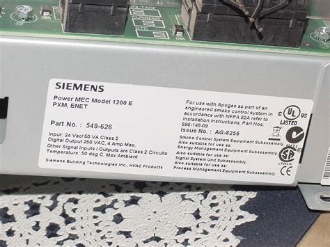 Siemens Apogee Automation Siemens 549 626 Power Mec Module 1200e Pxm