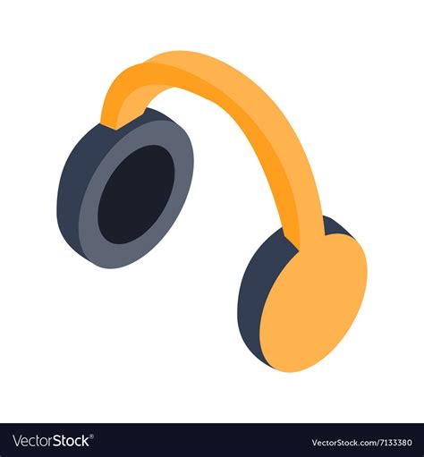 Headphones Isometric 3d Icon Royalty Free Vector Image