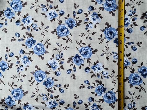 Blue Roses Cotton Fabric