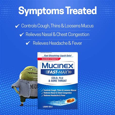 Mucinex Fast Max Cold Flu And Sore Throat Liquid Gels 16 Count Klatchit